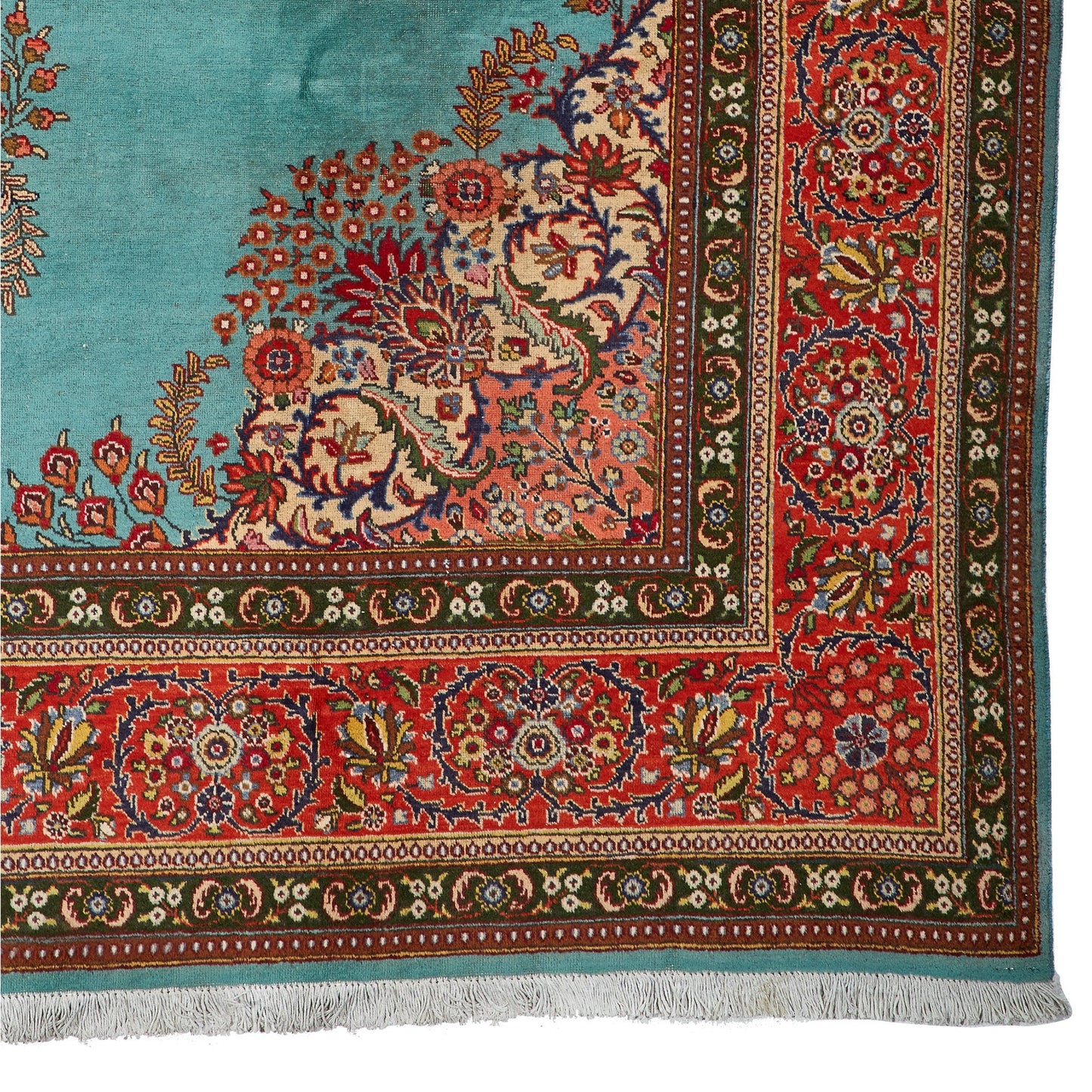 Tabriz rug turquoise