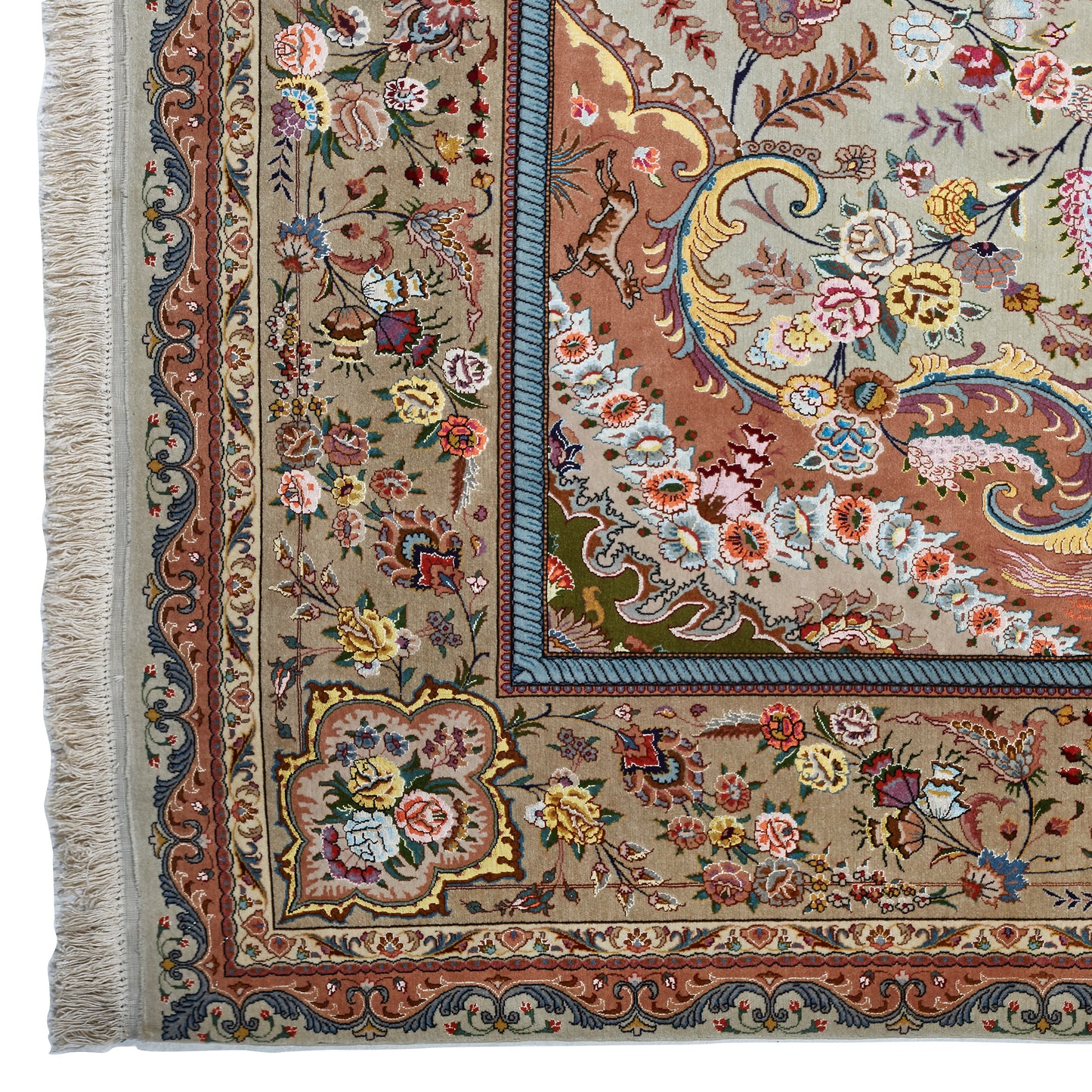 Tabriz silk rug