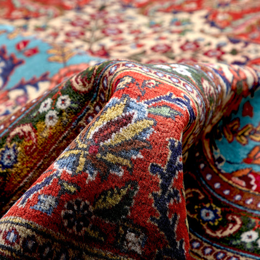 Tabriz rug turquoise